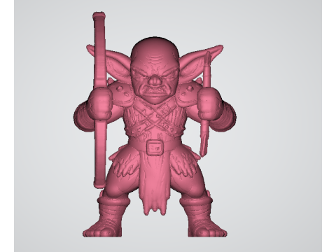 Chibi Goblin Fighter 3d printable model Model Cetak 3D