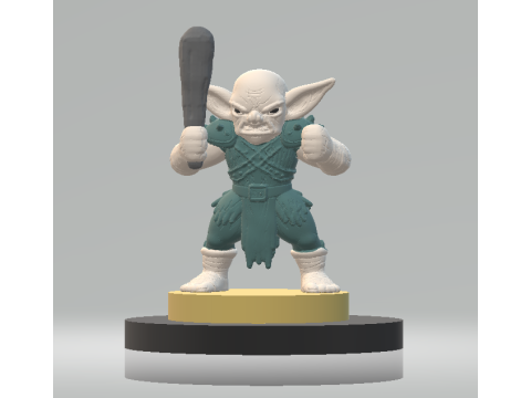 Retro Goblin fighter 3d printable model Modelo de impresión 3D