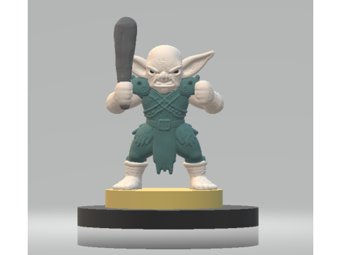 Retro Goblin fighter 3d printable model Model Cetak 3D