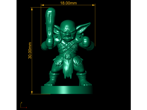 Retro Goblin fighter 3d printable model Model Cetak 3D