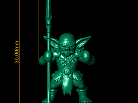 Lutador Goblin Chibi 3d printable model Modelo de Impressão 3D