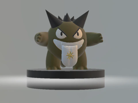 Modello stampabile in 3D del giocattolo dei cartoni animati Gengar Modello di stampa 3D
