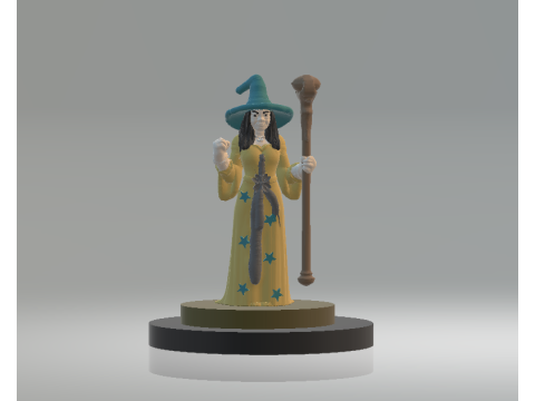 Female Wizard 3d printable model Modelo de Impressão 3D