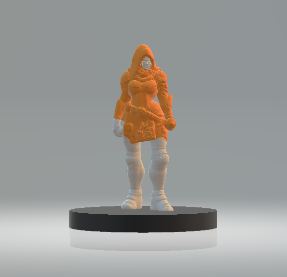 Hooded Female Character 3d printable model 3D 打印模型 .c4d .max .obj .3ds .fbx .stl .blend