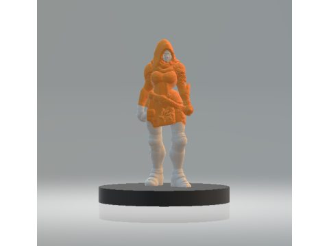 Hooded Female Character 3d printable model 3Dプリントモデル