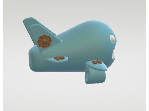 Cartoon airplane 3d printable model Modelo de Impressão 3D
