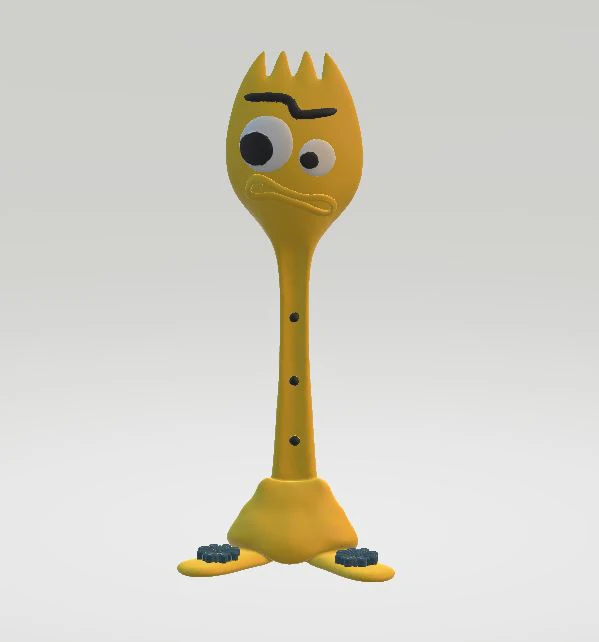 Cartoon spork 3d printable model 3D Print Model .c4d .max .obj .3ds .fbx .stl .blend 