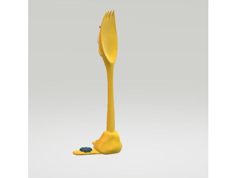 Cartoon spork 3d printable model 3D Print Model