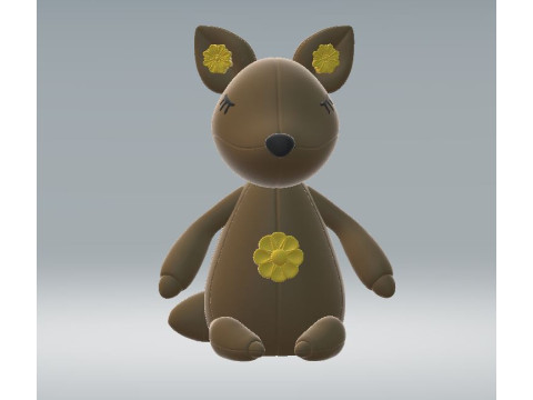 Cartoon kangaroo 3d printable model Modelo de Impressão 3D