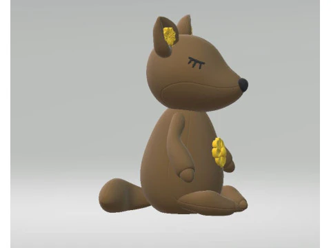 Cartoon kangaroo 3d printable model 3D Print Model