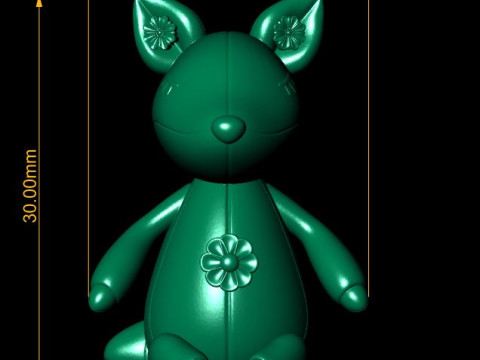 Cartoon kangaroo 3d printable model Model Cetak 3D