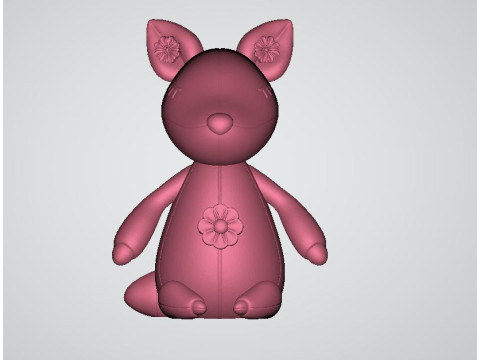 Cartoon kangaroo 3d printable model Model Cetak 3D