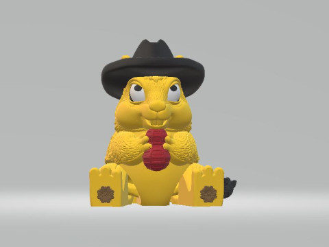 Cartoon squirrel 3d printable model Model Cetak 3D