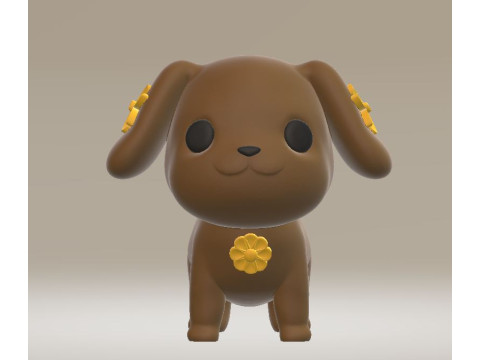 Cute puppy toy 3d printable model Modèles 3D en vedette