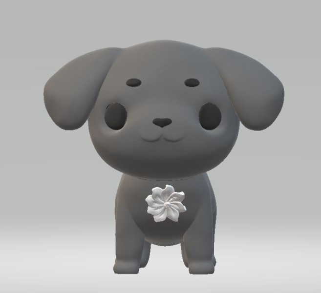 Black puppy toy 3d printablle model 3D 打印模型 .c4d .max .obj .3ds .fbx .stl .blend 