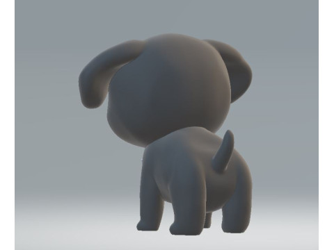 Black puppy toy 3d printablle model 3D 打印模型