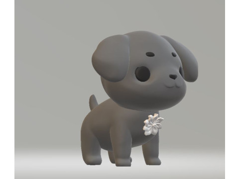 Black puppy toy 3d printablle model 3D 打印模型