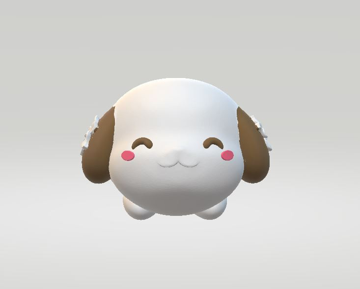 Chibi Dog 3d printable model 3D प्रिंट मॉडल .c4d .max .obj .3ds .fbx .stl .blend 