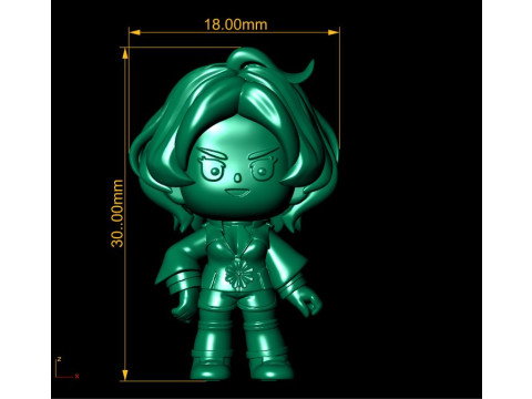 Chibi anime 3d printable model 3D प्रिंट मॉडल