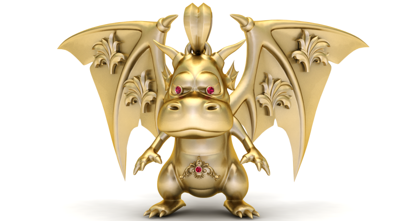 Wisiorek Złotego Strażnika Smoka Model do druku 3D Model do druku 3D .c4d .max .obj .3ds .fbx .stl .blend 