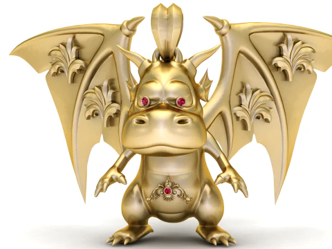 गोल्डन ड्रैगन गार्जियन पेंडेंट 3डी प्रिंट करने योग्य मॉडल 3D प्रिंट मॉडल