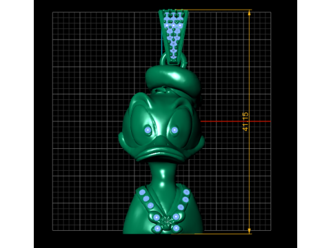 金色卡通风格人物吊坠 3D 可打印模型 3D 打印模型