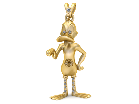 Modelo para impressão 3D com pingente de pato inspirado em desenhos animados elegantes Modelo de Impressão 3D