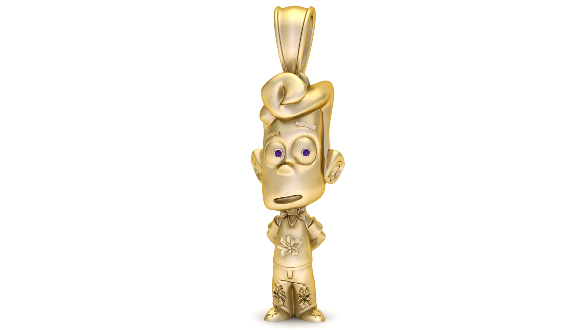 Stylized Boy Character Pendant 3D Printable Gold Jewelry Model 3D Print Model .c4d .max .obj .3ds .fbx .stl .blend 