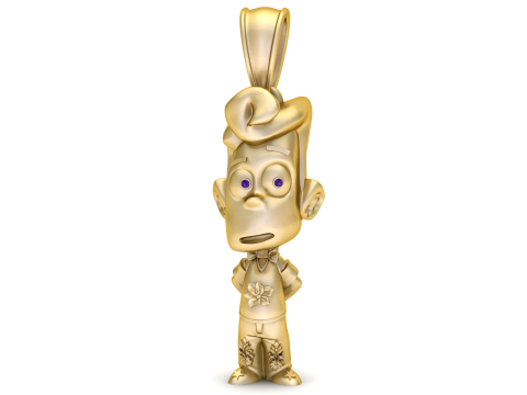 Colgante de personaje de niño estilizado Modelo de joyería de oro imprimible en 3D Modelo de impresión 3D