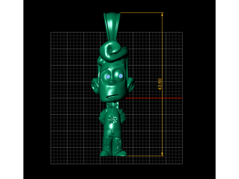 Pendentif personnage garçon stylisé modèle de bijoux en or imprimable en 3D Modèles 3D en vedette