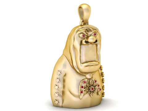 Majestic Golden Warrior Pendant 3D Printable Model 3D Print Model