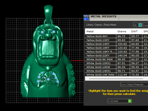 Majestic Golden Warrior Pendant 3D Printable Model 3D Print Model