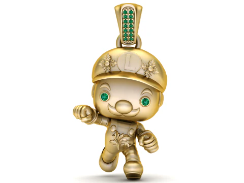 Karikat&uuml;r Wario Kolye 3D Yazdırılabilir Model 3D Baskı Modeli