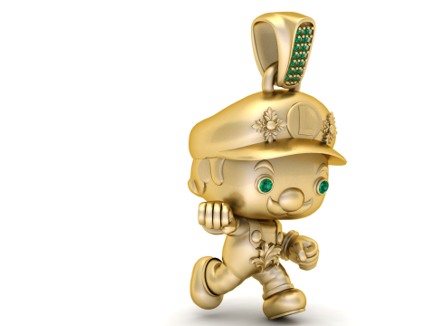 卡通瓦里奥吊坠 3D 可打印模型 3D 打印模型