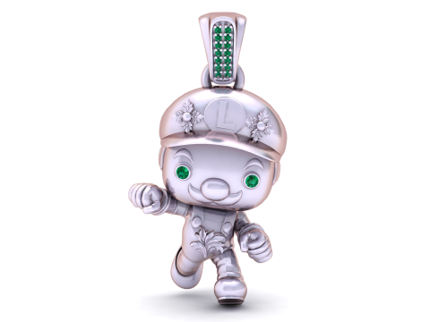 卡通瓦里奥吊坠 3D 可打印模型 3D 打印模型