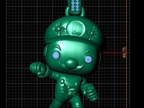 卡通瓦里奥吊坠 3D 可打印模型 3D 打印模型