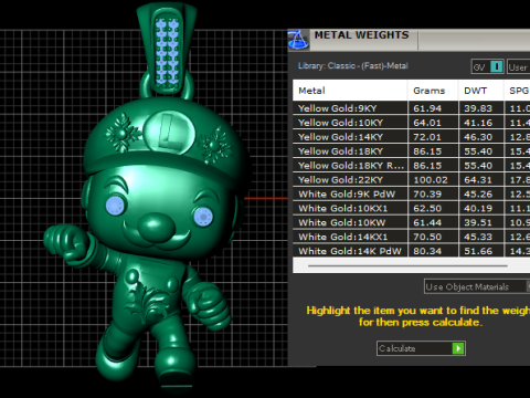 卡通瓦里奥吊坠 3D 可打印模型 3D 打印模型