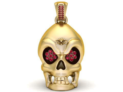 Schedelgezicht hanger 3D afdrukbaar sieradenmodel 3D printmodel