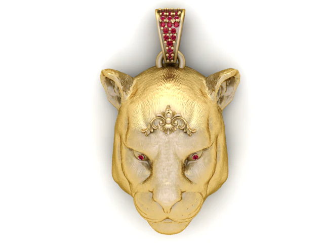 Panther Face Pendant 3D Printable Model 3D Print Model .c4d .max .obj .3ds .fbx .stl .blend