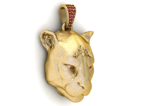 Modelo para impressão 3D com pingente de rosto de pantera Modelo de Impressão 3D