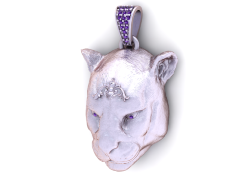 Modelo para impressão 3D com pingente de rosto de pantera Modelo de Impressão 3D