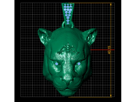 Panther Face Pendant 3D Printable Model 3D Print Model