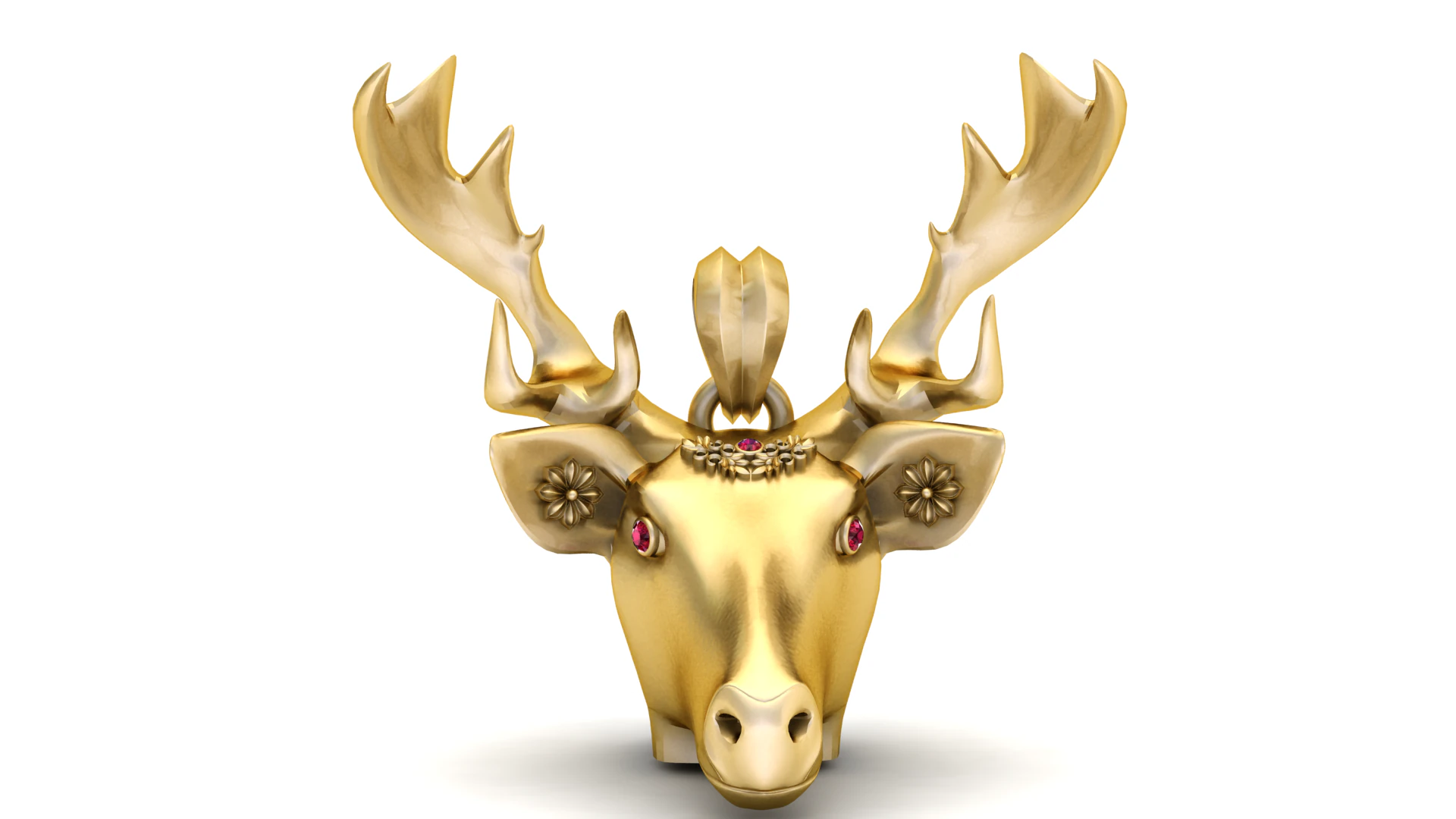 Deer Face Pendant 3D Printable Model 3D Print Model .c4d .max .obj .3ds .fbx .stl .blend 