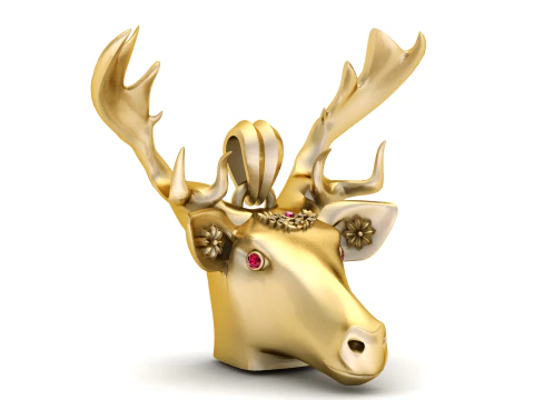 Deer Face Pendant 3D Printable Model 3D Print Model