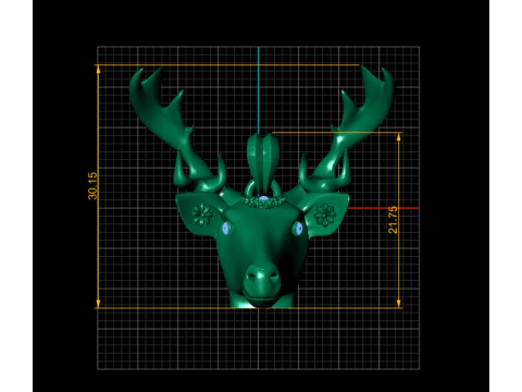 Deer Face Pendant 3D Printable Model 3D Print Model