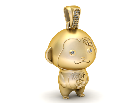 ICOP Monkey Pendant 3D Printable Model 3D Print Model