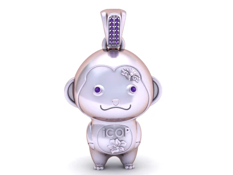 ICOP Monkey Pendant 3D Printable Model 3D Print Model