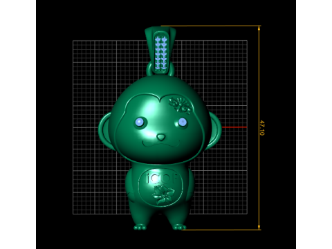 ICOP Monkey Pendant 3D Printable Model 3D Print Model