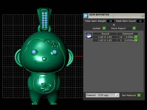 ICOP Monkey Pendant 3D Printable Model 3D Print Model