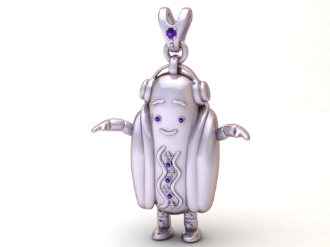 热狗食品吊坠 3D 打印模型 3D 打印模型